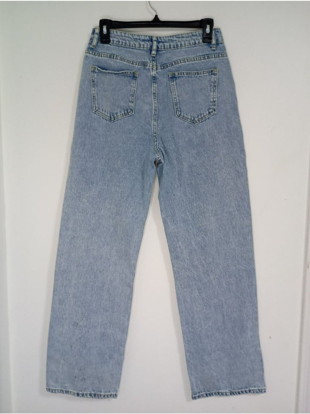 Studded Denim Jeans Rhinestone Details Size M High-Waisted Straight Leg - Picture 15 of 16